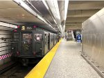 The first NYCTA Holiday Train trip of the day and season is about to end its run at 96th St Station.